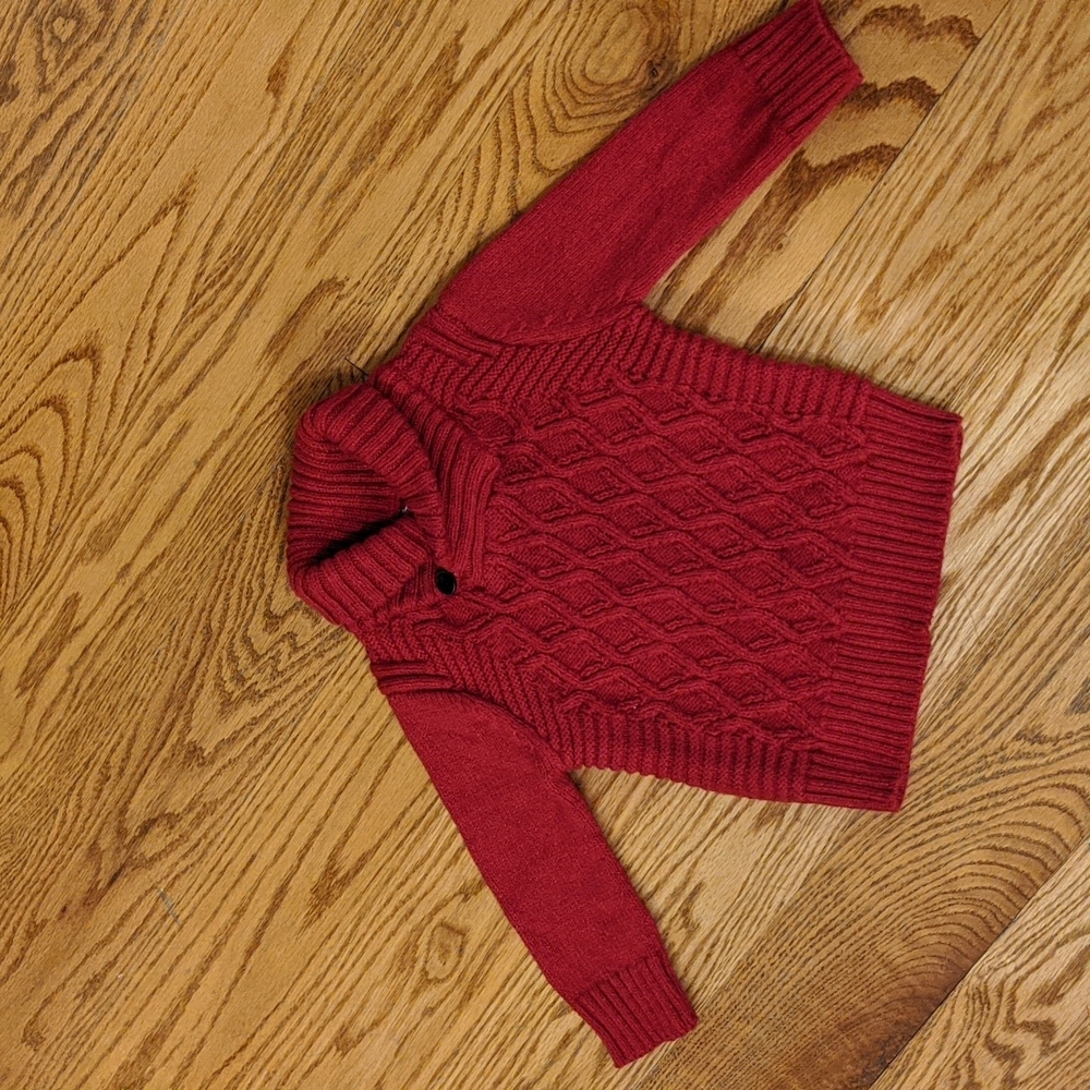 Cat & Jack Toddler Boys Shawl Collar Red Pullover Sweater 18 month